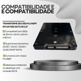 Case Adaptador SSD M.2 SATA (NGFF) para SATA III 2.5" Palide