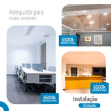 Painel Led 17cm 12W Embutir Redondo Luminária
