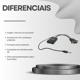 Cabo Conversor VGA para HDMI F3 com Áudio P2 e Alimentação USB – Full HD 1080p