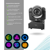 Moving Head Spot Led RGB 30w Globo + Disco De Cor Dmx Dj