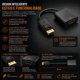 Cabo Adaptador Conversor Vídeo Displayport Para Hdmi 620