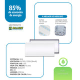 Painel led 32x62 36w Embutir Retangular Luminária