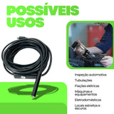 Câmera Endoscópica USB 7mm  2m Borescope com 6 LEDs  Ajustáveis