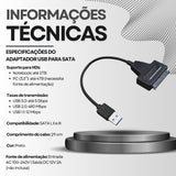 Cabo Conversor Adaptador Ssd Hd Sata Note 2.5 Usb 3.0 141