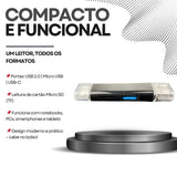 Adaptador OTG 5 em 1 Palide – Leitor de Cartão Micro SD, USB-C, USB e Micro USB