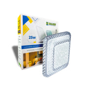 Lustre Plafon Cristal Led 33x33 25w Sobrepor Quadrado c/ brilho