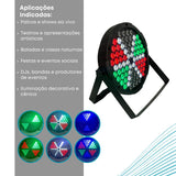 Canhão Parled RGB Refletor 84 Leds RGB DMX Profissional