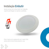 Painel Led 17cm 12W Embutir Redondo Luminária
