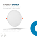 Painel Led 30x30 24W Embutir Redondo Luminária