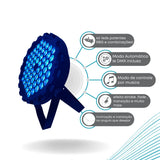 Canhão Refletor PARLED 60 Leds Triled RGB slim Profissional DJ DMX