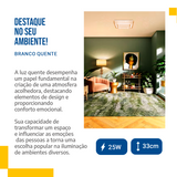 Lustre Plafon Cristal Led 33x33 25w Sobrepor Quadrado c/ brilho