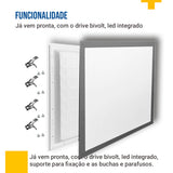 Painel Led 42x42 30w Embutir Quadrado luminária