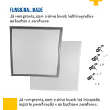 Painel Led 62X62 48W Embutir Quadrado Luminária
