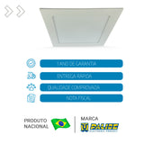 Painel Led 17x17 12W Embutir quadrado Luminária