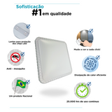 Lustre Plafon Cristal Led 44x44 30-60w Multicor Sobrepor Quadrado