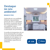 Lustre Plafon Cristal Led 33x33 25w Sobrepor Quadrado c/ brilho