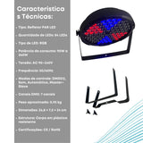 Canhão Parled RGB Refletor 84 Leds RGB DMX Profissional