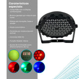 Canhão Refletor PARLED 60 Leds Triled RGB slim Profissional DJ DMX