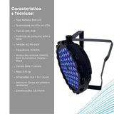 Canhão Refletor PARLED 60 Leds Triled RGB slim Profissional DJ DMX