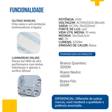 Lustre Plafon Cristal Led 33x33 25w Sobrepor Quadrado c/ brilho