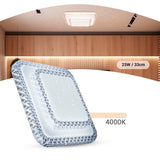 Lustre Plafon Cristal Led 33x33 25w Sobrepor Quadrado