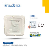 Plafon Led 33x33 25W Sobrepor Quadrado Borda Infinita