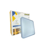 Plafon Led Borda Cristal 44x44cm 30-60w Multicor Sobrepor Quadrado c/ brilho