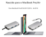Hub Adaptador USB-C 5 em 1 Palide – HDMI 4K, Gigabit Ethernet (RJ45), USB 3.0 e PD