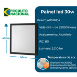 Luminária Painel Led 40x40 30w Sobrepor Quadrado