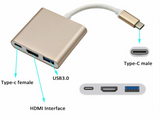 Adaptador Type-c 3 In 1 Usb-c Hdmi Usb 3.1 Macbook 12 118