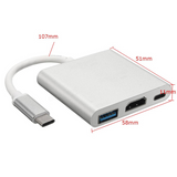 Adaptador Type-c 3 In 1 Usb-c Hdmi Usb 3.1 Macbook 12 118