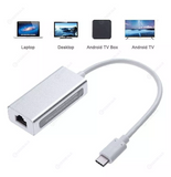 Adaptador Usb-c 3.0 Para Ethernet 10/1000 Mbps Rj45 Type-c